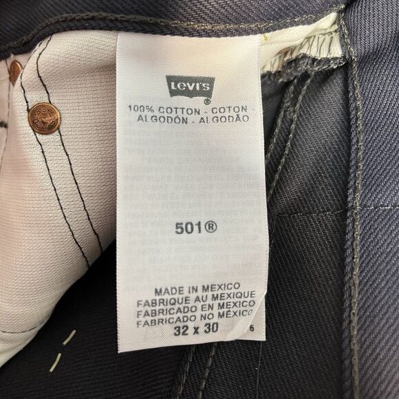 Levi's Men's 501 Original Straight Leg Button Fly Dark Blue Jeans 32 X 30 New! - Picture 7 of 8